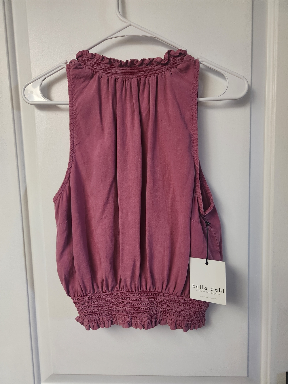Bella Dahl Women's Sleeveless Smocked Hem Top — Dusty Rose